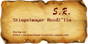 Stiegelmayer Rozália névjegykártya